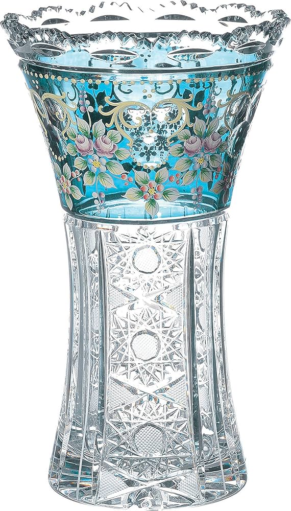 【新品未使用】ボヘミアングラス ブルーラスターローズ 花瓶 Amazon.co.jp: ボヘミアングラス ブルーラスターローズ 花瓶